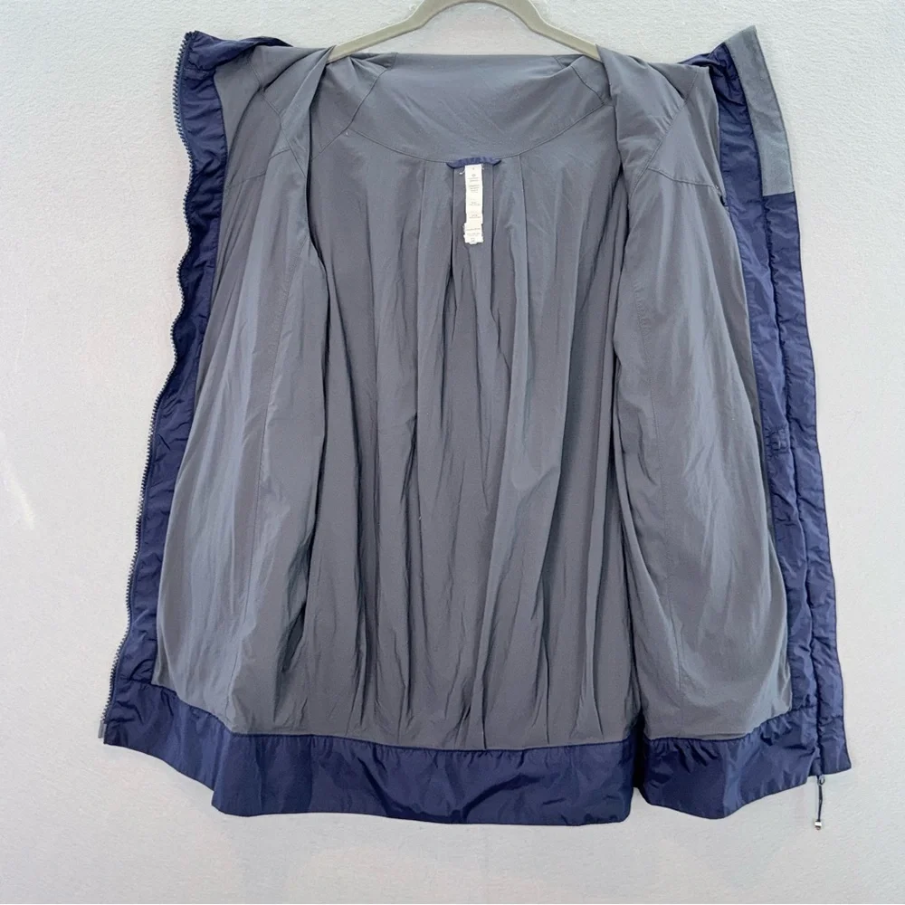 Lululemon - women’s navy No rain No Gain jacket hooded full zip up raincoat SZ 4